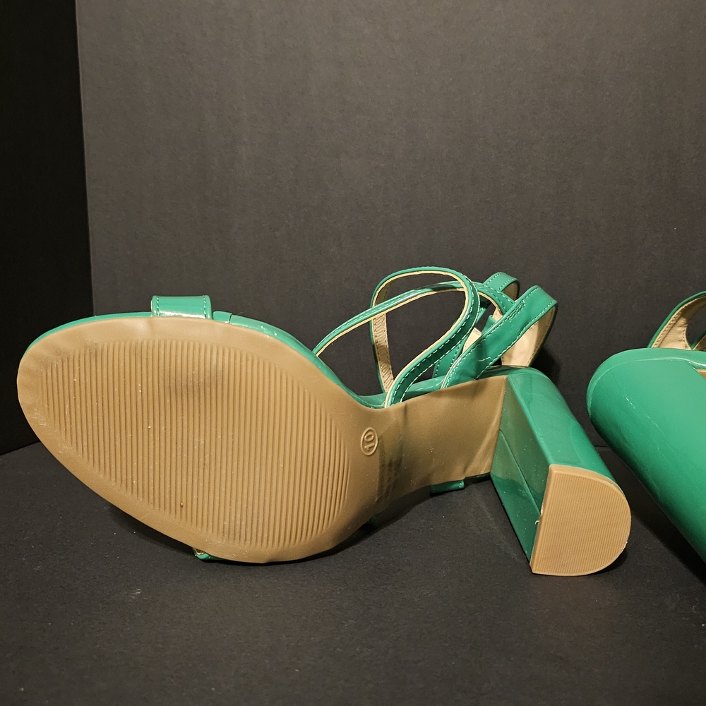 Fashion Nova Green Strappy Heels - Picture 8 of 9
